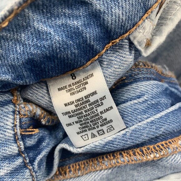 Aeropostale Womens Mom Jeans Size 8 Blue Light Wash Distressed Destroyed Cotton - Picture 5 of 10